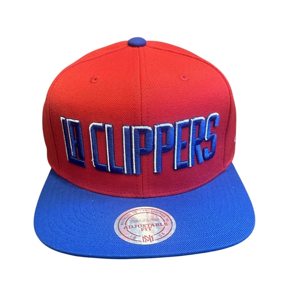LA Clippers Mitchell & Ness Snapback Hat‎ NBA Logo Embroidered